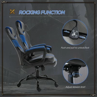 Vinsetto Racing Style Gaming Chair Ergonomic High Back Office Chair PU Leather with 360° Swivel Tilt Angle Adjustable Height Padded Armrest 5 Vinsetto Racing Style Gaming Chair Ergonomic High Back Office Chair PU Leather with 360° Swivel Tilt Angle Adjustable Height Padded Armrest - Image 3