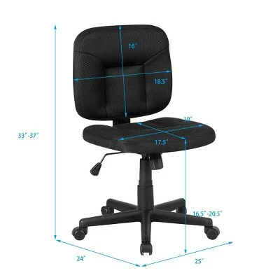 Costway Mesh Computer Chair Low Back Adjustable Task Chair Armless Home Office 3 Costway Mesh Computer Chair Low Back Adjustable Task Chair Armless Home Office