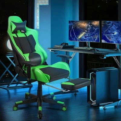 Costway Massage Gaming Chair Reclining Racing Office Computer Chair with Footrest WhiteBluePinkRed 3 Costway Massage Gaming Chair Reclining Racing Office Computer Chair with Footrest WhiteBluePinkRed