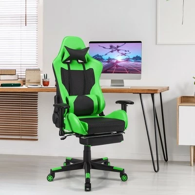 Costway Massage Gaming Chair Reclining Racing Office Computer Chair with Footrest WhiteBluePinkRed 5 Costway Massage Gaming Chair Reclining Racing Office Computer Chair with Footrest WhiteBluePinkRed - Image 3