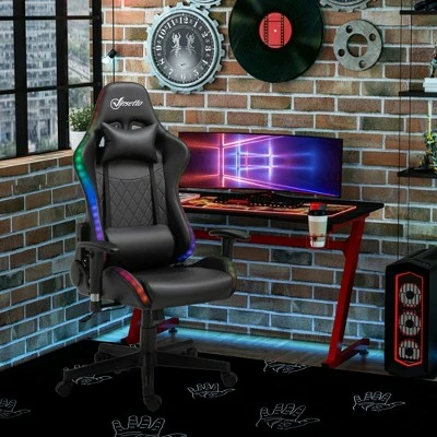 Vinsetto Gaming Chair with RGB LED 2D Arm Lumbar Support Swivel Home Office Computer Recliner High Back Racing Gamer Desk Chair 3 Vinsetto Gaming Chair with RGB LED 2D Arm Lumbar Support Swivel Home Office Computer Recliner High Back Racing Gamer Desk Chair