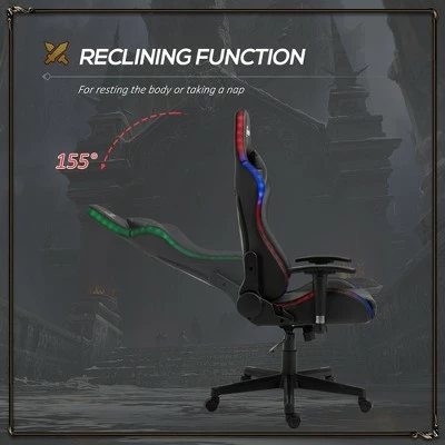 Vinsetto Gaming Chair with RGB LED 2D Arm Lumbar Support Swivel Home Office Computer Recliner High Back Racing Gamer Desk Chair 7 Vinsetto Gaming Chair with RGB LED 2D Arm Lumbar Support Swivel Home Office Computer Recliner High Back Racing Gamer Desk Chair - Image 5