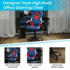 Flash Furniture Ergonomic PC Office Computer Chair - Adjustable Red & Blue Designer Gaming Chair - 360° Swivel - Red Dual Wheel Casters -Office Chairs Sales Shop unnamed file 2608