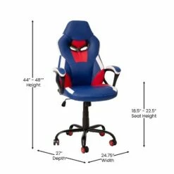 Flash Furniture Ergonomic PC Office Computer Chair - Adjustable Red & Blue Designer Gaming Chair - 360° Swivel - Red Dual Wheel Casters -Office Chairs Sales Shop unnamed file 2609