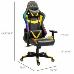 Vinsetto Video Game Chair with RGB LED s Adjustable Height Recline and Armrests for Office -Office Chairs Sales Shop unnamed file 2658