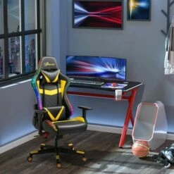 Vinsetto Video Game Chair with RGB LED s Adjustable Height Recline and Armrests for Office -Office Chairs Sales Shop unnamed file 2662