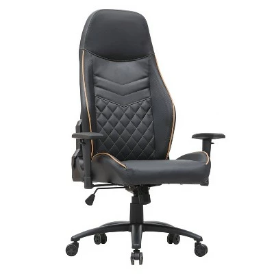 Ansar Diamond Stitched Faux Leather Gaming Chair - miBasics Black/white 9 Ansar Diamond Stitched Faux Leather Gaming Chair - miBasics Black/white - Image 7