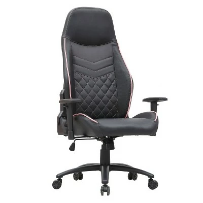 Ansar Diamond Stitched Faux Leather Gaming Chair - miBasics Black/white 10 Ansar Diamond Stitched Faux Leather Gaming Chair - miBasics Black/white - Image 8