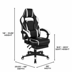 BlackArc Gaming Chair Outfitted With Footrest, Headrest, Lumbar Support Massage Pillow, Reclining Seat/Arms -Office Chairs Sales Shop unnamed file 2783