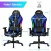 Costway Gaming Chair Adjustable Swivel Computer Chair w/ Dynamic LED Lights -Office Chairs Sales Shop unnamed file 2848