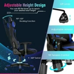 Costway Gaming Chair Adjustable Swivel Computer Chair w/ Dynamic LED Lights -Office Chairs Sales Shop unnamed file 2852