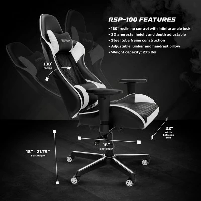 100 Racing Style Gaming Chair - RESPAWN Blue 4 100 Racing Style Gaming Chair - RESPAWN Blue - Image 2