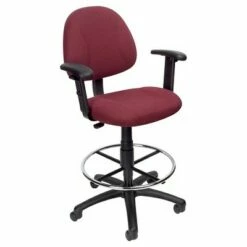 Drafting Stool with Footring and Adjustable Arms - Boss Office Products Black -Office Chairs Sales Shop unnamed file 297
