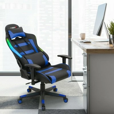 Costway Gaming Chair Adjustable Swivel Computer Chair w/ LED Lights & Remote 5 Costway Gaming Chair Adjustable Swivel Computer Chair w/ LED Lights & Remote - Image 3