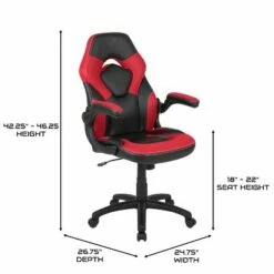 BlackArc High Back Gaming Chair with Faux Leather Upholstery, Height Adjustable Swivel Seat & Padded Flip-Up Arms -Office Chairs Sales Shop unnamed file 3022