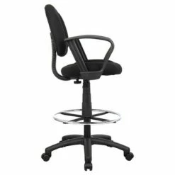 Drafting Stool with Footring and Loop Arms - Boss Office Products Black