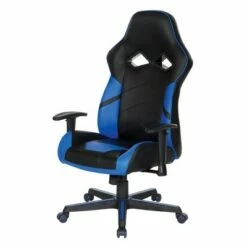 Vapor Gaming Chair in Faux Leather Black/Blue - OSP Home Furnishings
