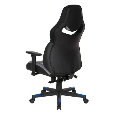 Eliminator Gaming Chair in Faux Leather - OSP Home Furnishings Blue 4 Eliminator Gaming Chair in Faux Leather - OSP Home Furnishings Blue - Image 2