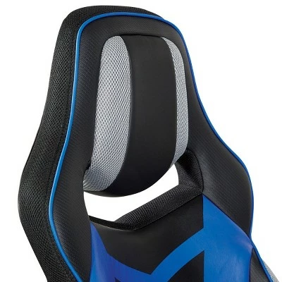 Eliminator Gaming Chair in Faux Leather - OSP Home Furnishings Blue 5 Eliminator Gaming Chair in Faux Leather - OSP Home Furnishings Blue - Image 3