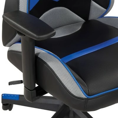 Eliminator Gaming Chair in Faux Leather - OSP Home Furnishings Blue 6 Eliminator Gaming Chair in Faux Leather - OSP Home Furnishings Blue - Image 4