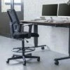 Stand Up Desk Store Sit to Stand Drafting Task Stool Chair for Standing Desks with Adjustable Footrest and Armrests