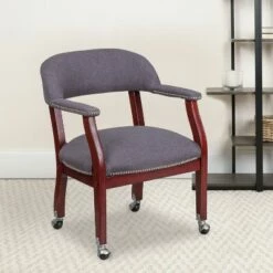 Flash Furniture Conference Chair with Accent Nail Trim and Casters