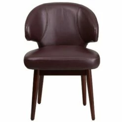 Flash Furniture Comfort Back Series Side Reception Chair with Walnut Legs