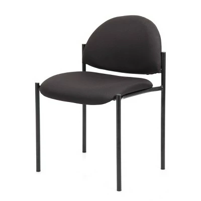 Armless Stacking Chair - Boss Office Products Black Caressoft 3 Armless Stacking Chair - Boss Office Products Black Caressoft