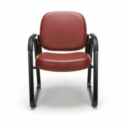Guest and Reception Chair with Arms Anti-Microbial/Anti-Bacterial Vinyl - OFM Black