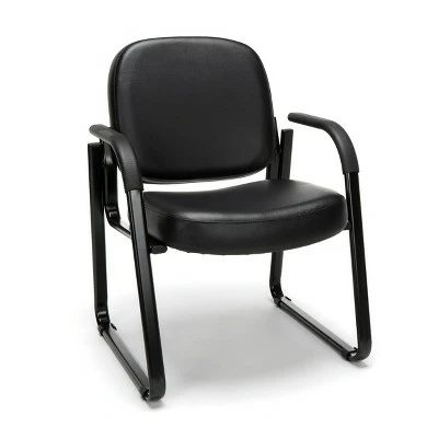 Guest and Reception Chair with Arms Anti-Microbial/Anti-Bacterial Vinyl - OFM Black 7 Guest and Reception Chair with Arms Anti-Microbial/Anti-Bacterial Vinyl - OFM Black - Image 5