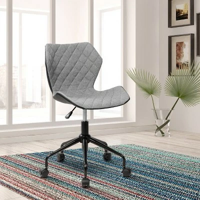 Deluxe Modern Height Adjustable Office Armless Task Chair- Gray- Techni Mobili 3 Deluxe Modern Height Adjustable Office Armless Task Chair- Gray- Techni Mobili