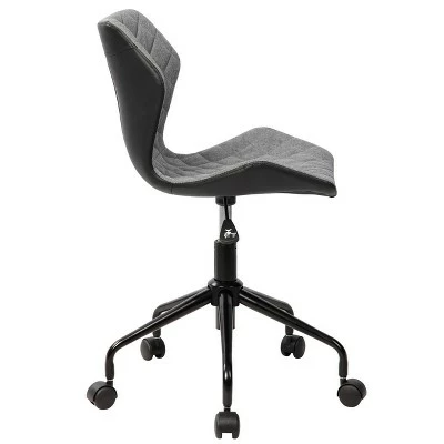 Deluxe Modern Height Adjustable Office Armless Task Chair- Gray- Techni Mobili 4 Deluxe Modern Height Adjustable Office Armless Task Chair- Gray- Techni Mobili - Image 2