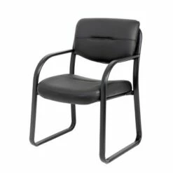 Leather Sled Base Guest Chair Black - Boss Office Products -Office Chairs Sales Shop unnamed file 3473