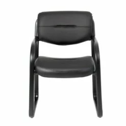 Leather Sled Base Guest Chair Black - Boss Office Products -Office Chairs Sales Shop unnamed file 3474