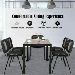Costway Set of 5 Conference Chair Mesh Back Office Waiting Room Guest Reception Black -Office Chairs Sales Shop unnamed file 3478