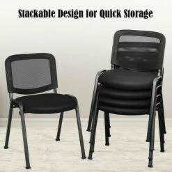 Costway Set of 5 Conference Chair Mesh Back Office Waiting Room Guest Reception Black -Office Chairs Sales Shop unnamed file 3479