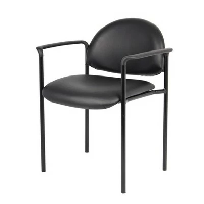 Vinyl Modern Stacking Chair Black - Boss Office Products 3 Vinyl Modern Stacking Chair Black - Boss Office Products