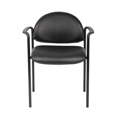 Vinyl Modern Stacking Chair Black - Boss Office Products 4 Vinyl Modern Stacking Chair Black - Boss Office Products - Image 2