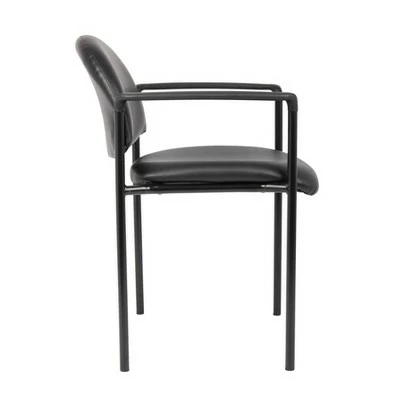 Vinyl Modern Stacking Chair Black - Boss Office Products 5 Vinyl Modern Stacking Chair Black - Boss Office Products - Image 3