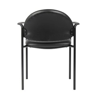 Vinyl Modern Stacking Chair Black - Boss Office Products 6 Vinyl Modern Stacking Chair Black - Boss Office Products - Image 4