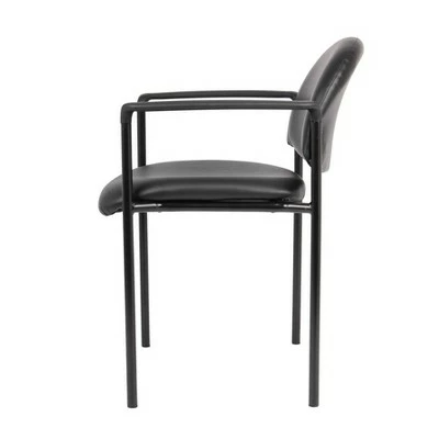 Vinyl Modern Stacking Chair Black - Boss Office Products 7 Vinyl Modern Stacking Chair Black - Boss Office Products - Image 5