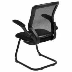 Emma and Oliver Black Mesh Sled Base Side Reception Guest Office Chair with Flip-Up Arms -Office Chairs Sales Shop unnamed file 3523