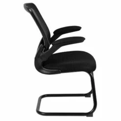 Emma and Oliver Black Mesh Sled Base Side Reception Guest Office Chair with Flip-Up Arms -Office Chairs Sales Shop unnamed file 3524