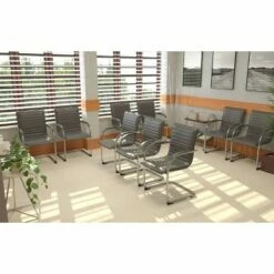 Set of 2 Vinyl Side Chair - Boss Office Products Black/chrome