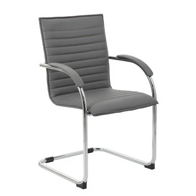 Set of 2 Vinyl Side Chair - Boss Office Products Black/chrome 7 Set of 2 Vinyl Side Chair - Boss Office Products Black/chrome - Image 5