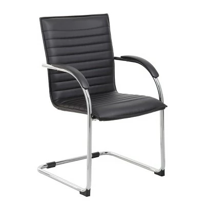 Set of 2 Vinyl Side Chair - Boss Office Products Black/chrome 8 Set of 2 Vinyl Side Chair - Boss Office Products Black/chrome - Image 6