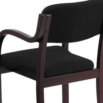 Flash Furniture Contemporary Wood Side Reception Chair with Arms and Black Fabric Seat 6 Flash Furniture Contemporary Wood Side Reception Chair with Arms and Black Fabric Seat - Image 4