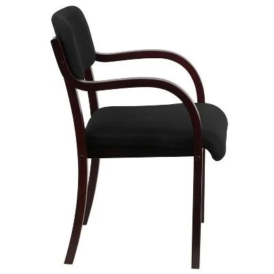 Flash Furniture Contemporary Wood Side Reception Chair with Arms and Black Fabric Seat 9 Flash Furniture Contemporary Wood Side Reception Chair with Arms and Black Fabric Seat - Image 7