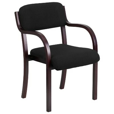 Flash Furniture Contemporary Wood Side Reception Chair with Arms and Black Fabric Seat 12 Flash Furniture Contemporary Wood Side Reception Chair with Arms and Black Fabric Seat - Image 10
