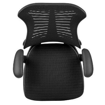 Flash Furniture Designer Black Mesh Sled Base Side Reception Chair with Adjustable Arms 9 Flash Furniture Designer Black Mesh Sled Base Side Reception Chair with Adjustable Arms - Image 8